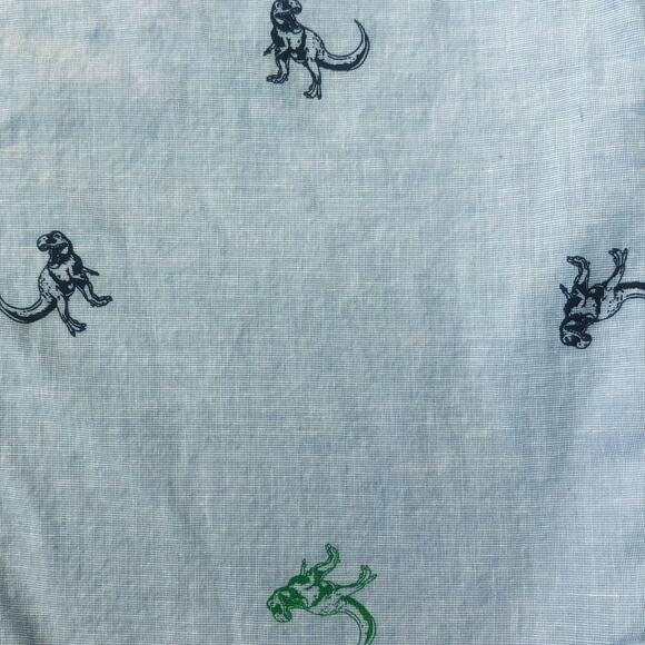 Gap Kids Blue Dinosaur Print Button-Down Boys Size S(6-7) - Picture 2 of 7